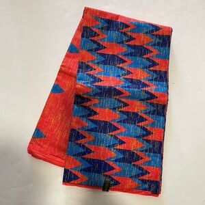 Blue and Red Multicolor Chevron Print Geometric Colorful Cotton Fabric - 6 Yards